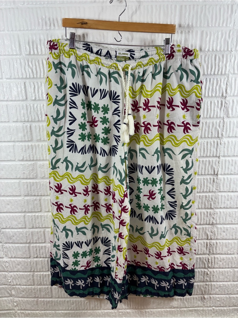Daniella Manini X Celandine Linen Blend Pants Anthropologie 2X - Picture 3 of 6